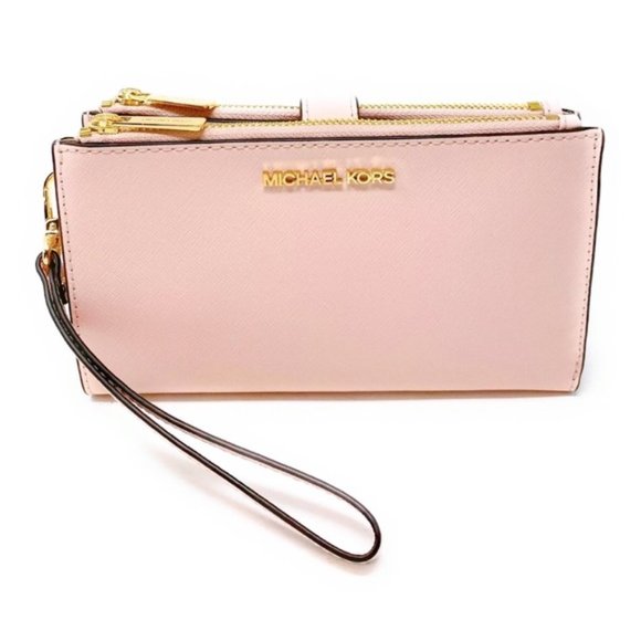 MICHAEL KORS LG Jet Set Double Zip Pink Wristlet - Picture 6 of 11